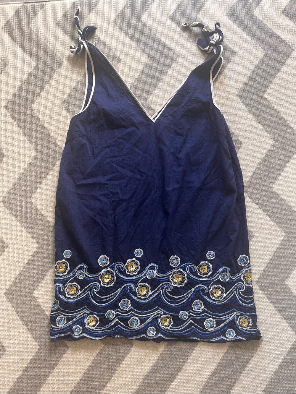 Anthropologie blue dress with sequins